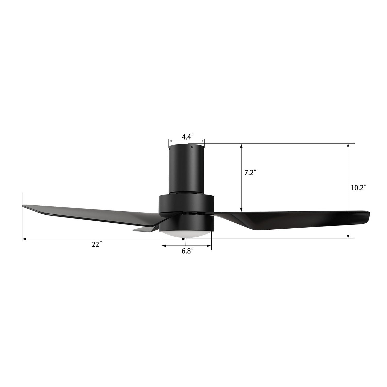 Carro - VS443N2-L11-B2-1-FM - 44"Smart Ceiling Fan - Porter - Black