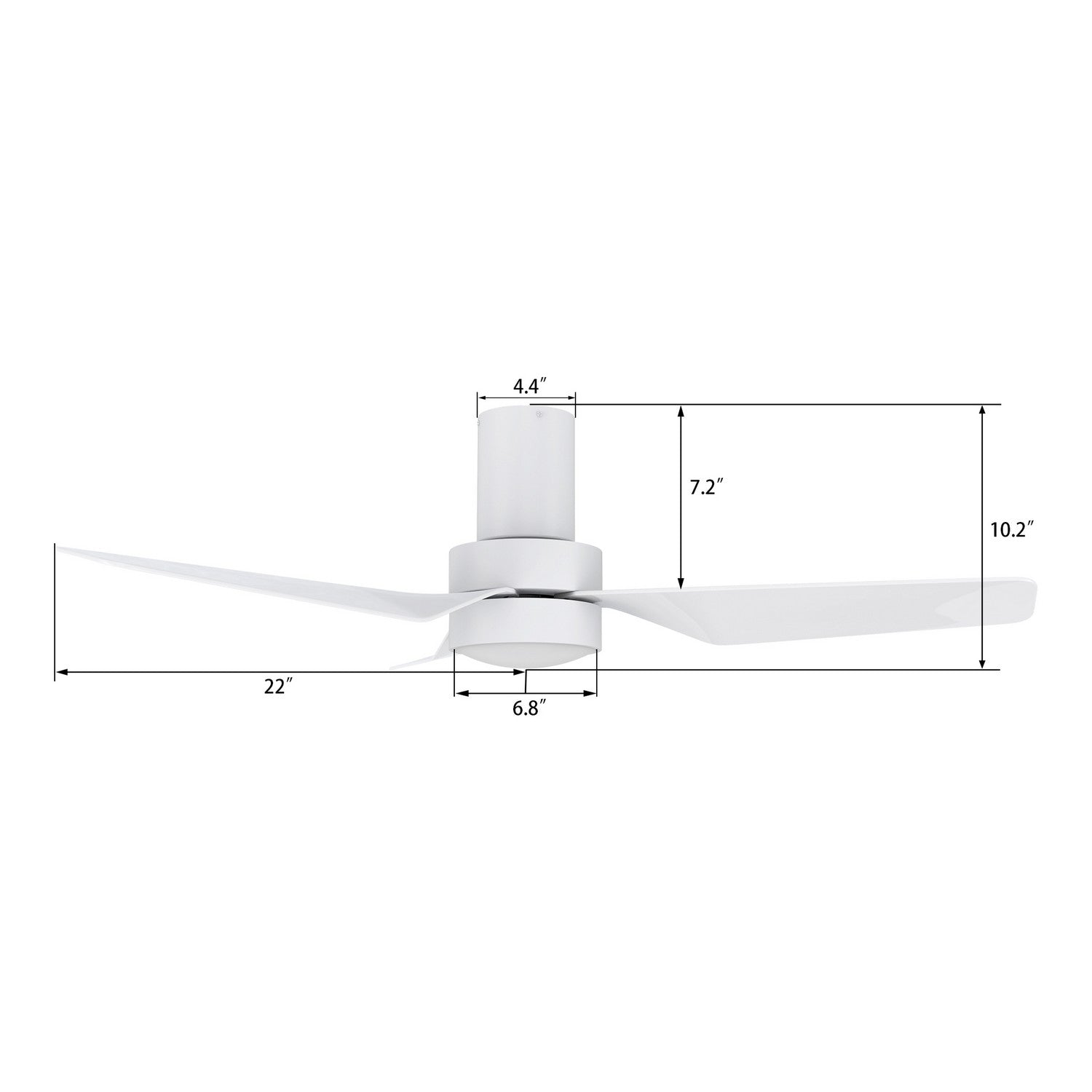 Carro - VS443N2-L11-W1-1-FM - 44"Smart Ceiling Fan - Porter - White