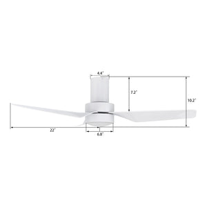 Carro - VS443N2-L11-W1-1-FM - 44"Smart Ceiling Fan - Porter - White