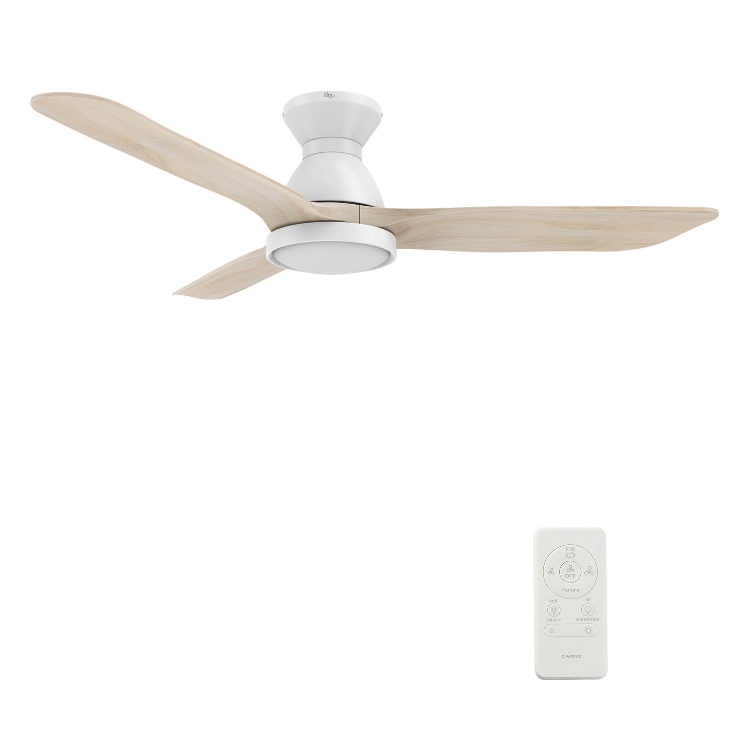 Carro - VS523F3-L12-WM1-1-FM - 52"Smart Ceiling Fan - Jaaron - White