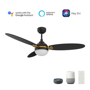 Carro - VS523Q4-L12-B2-1G - 52"Smart Ceiling Fan - Pearla - Black