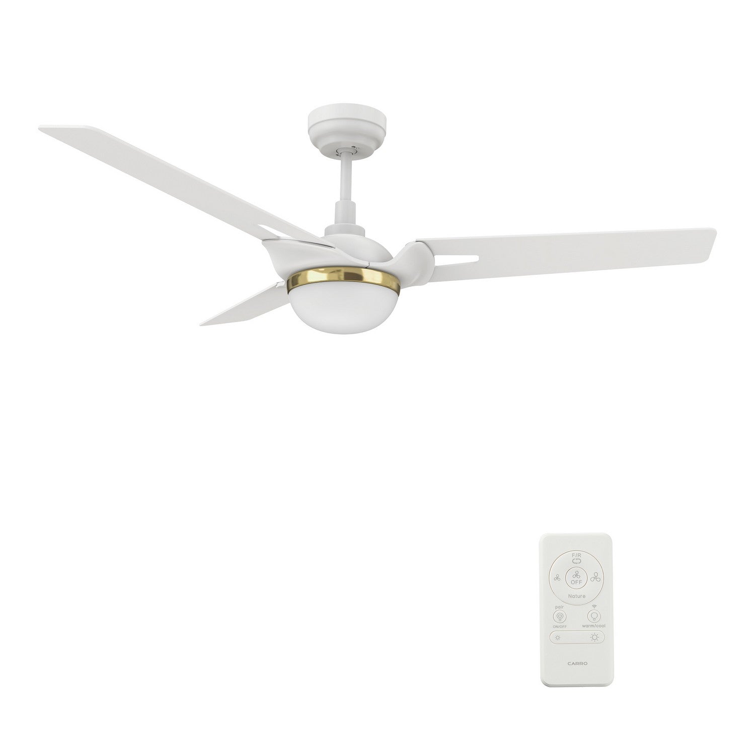 Carro - VS523A3-L12-W1-1A - 52"Smart Ceiling Fan - Bedford - White