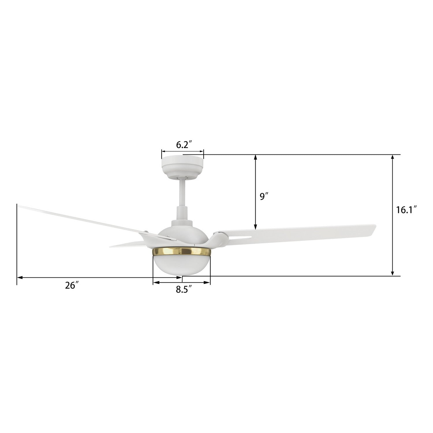 Carro - VS523A3-L12-W1-1A - 52"Smart Ceiling Fan - Bedford - White