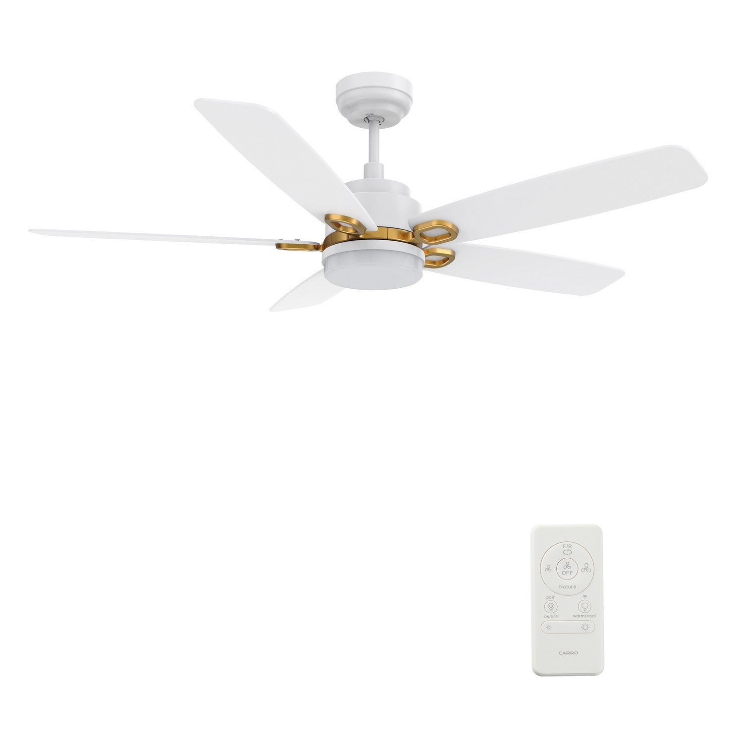 Carro - VS525B4-L12-W1-1G - 52"Smart Ceiling Fan - Peyton - White