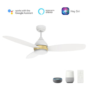 Carro - VS483Q6-L12-W1-1A - 48"Smart Ceiling Fan - Hobart - White