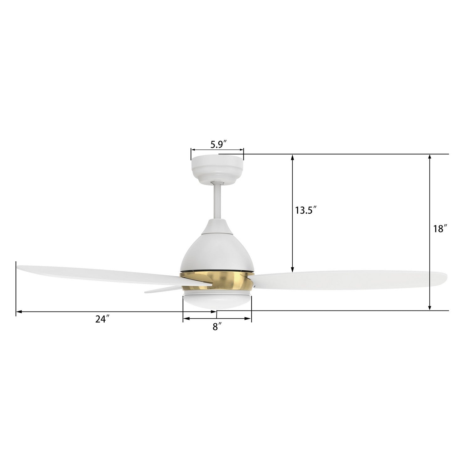 Carro - VS483Q6-L12-W1-1A - 48"Smart Ceiling Fan - Hobart - White