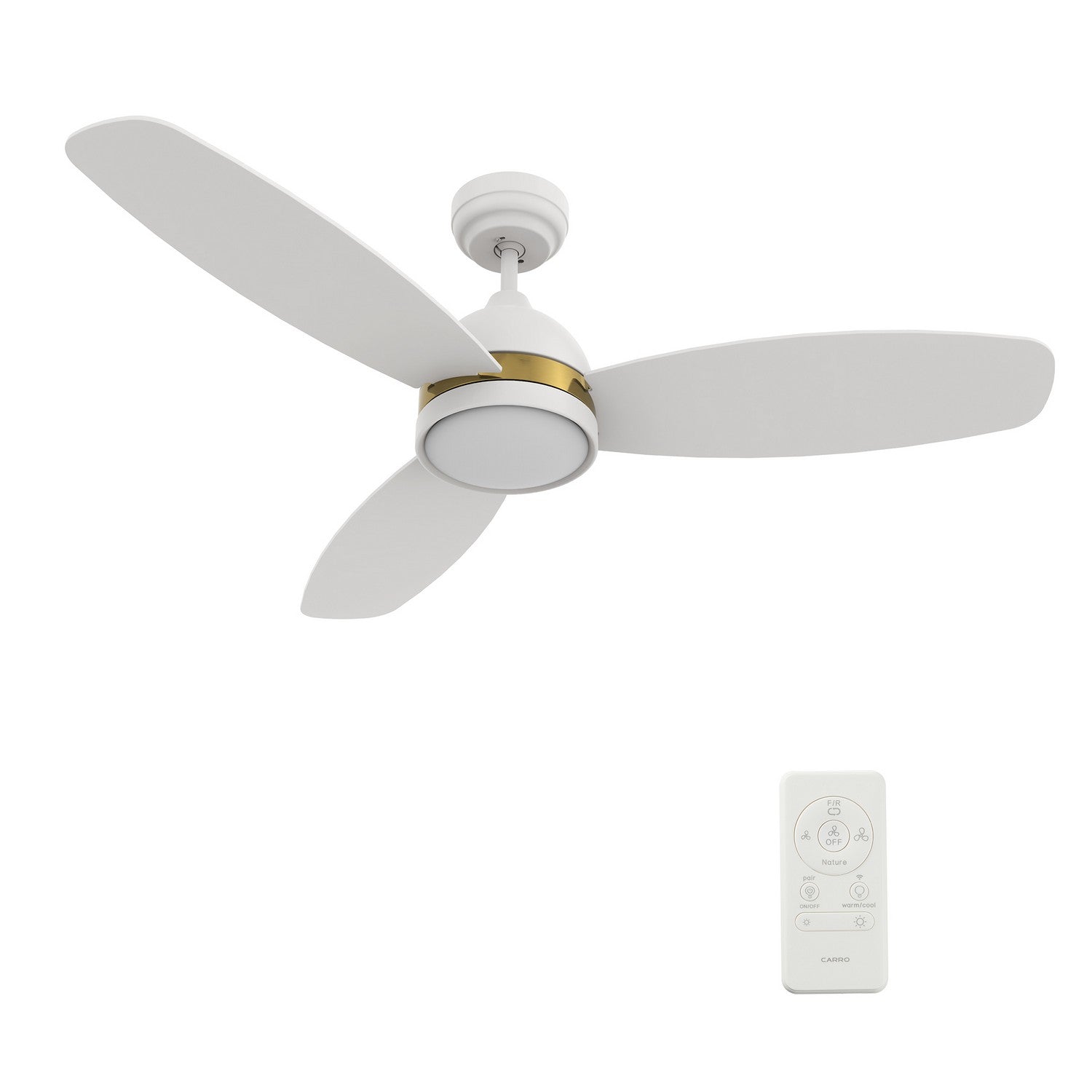 Carro - VS483Q5-L12-W1-1A - 48"Smart Ceiling Fan - Fremont - White