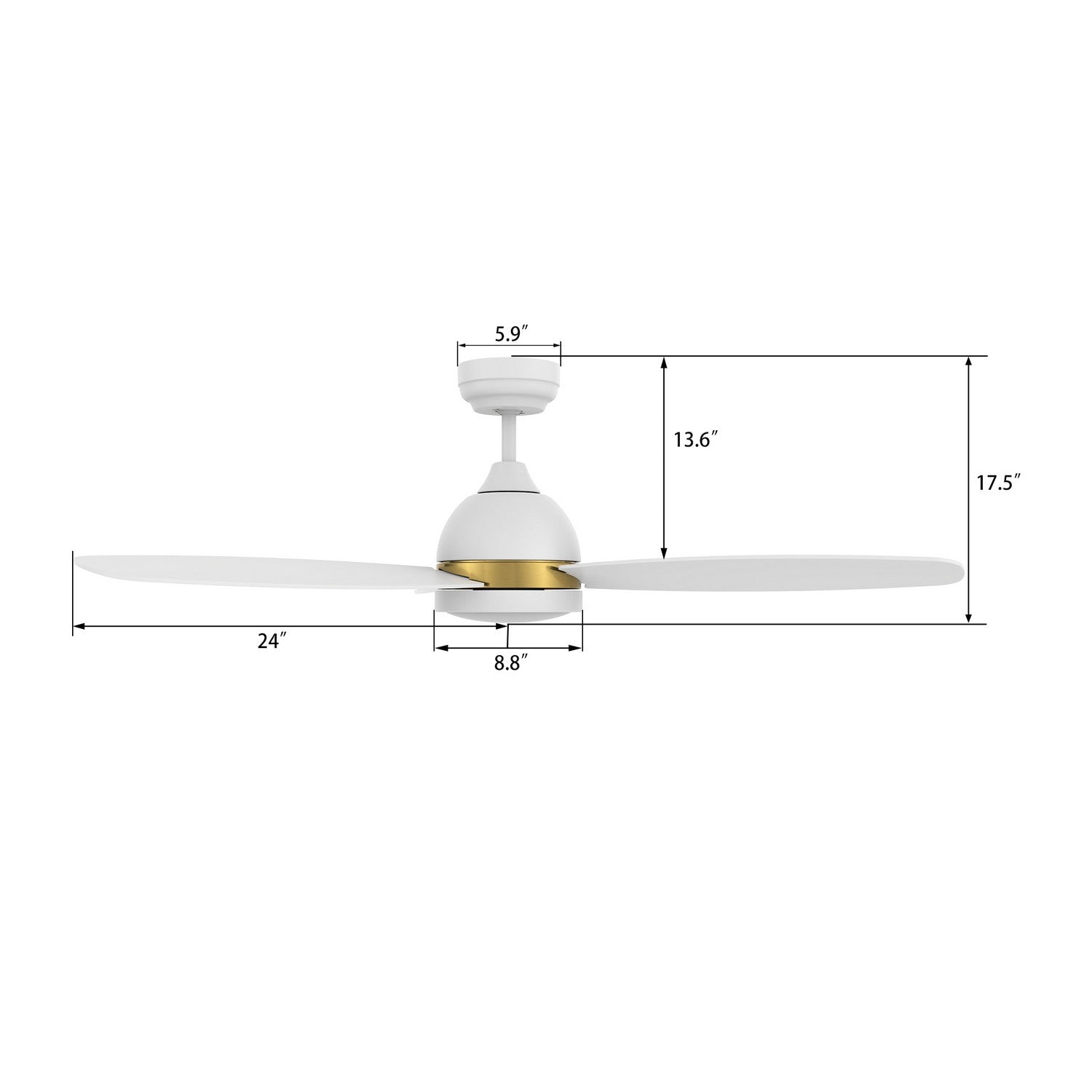 Carro - VS483Q5-L12-W1-1A - 48"Smart Ceiling Fan - Fremont - White