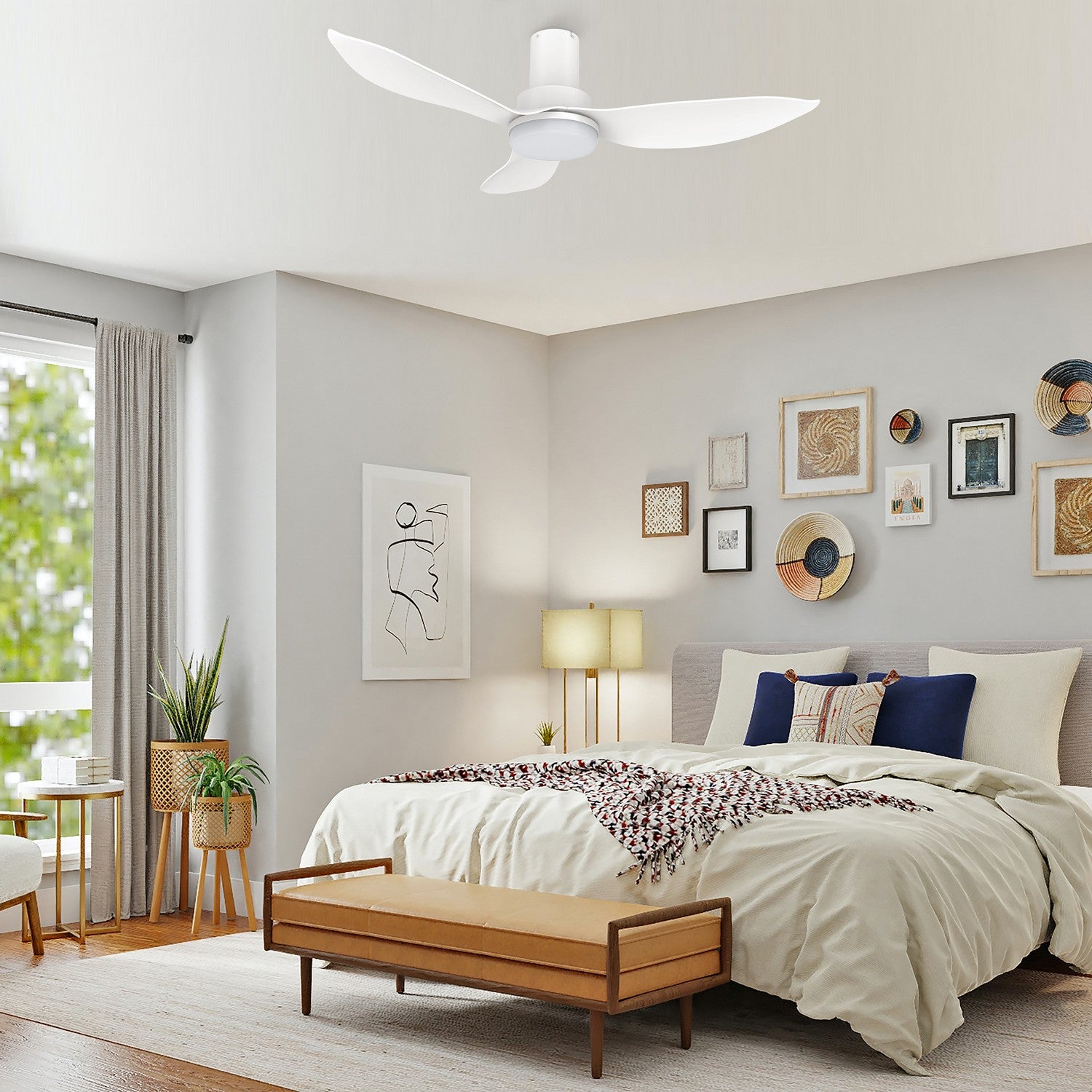 Carro - VS363V2-L12-W1-1-FM - 36"Smart Ceiling Fan - Ryna - White