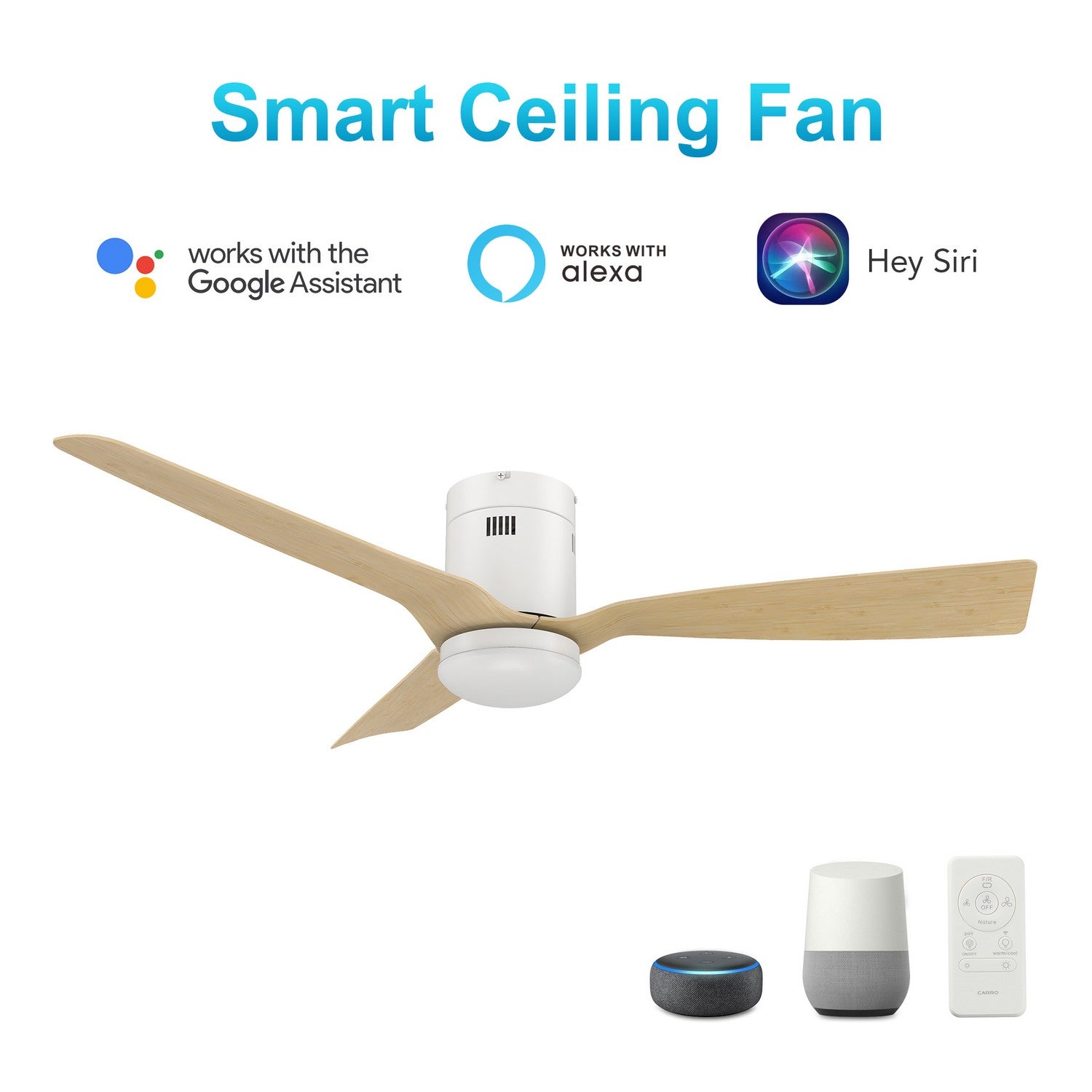 Carro - VS523P-L22-WQ-1-FM - 52"Smart Ceiling Fan - Spezia - White