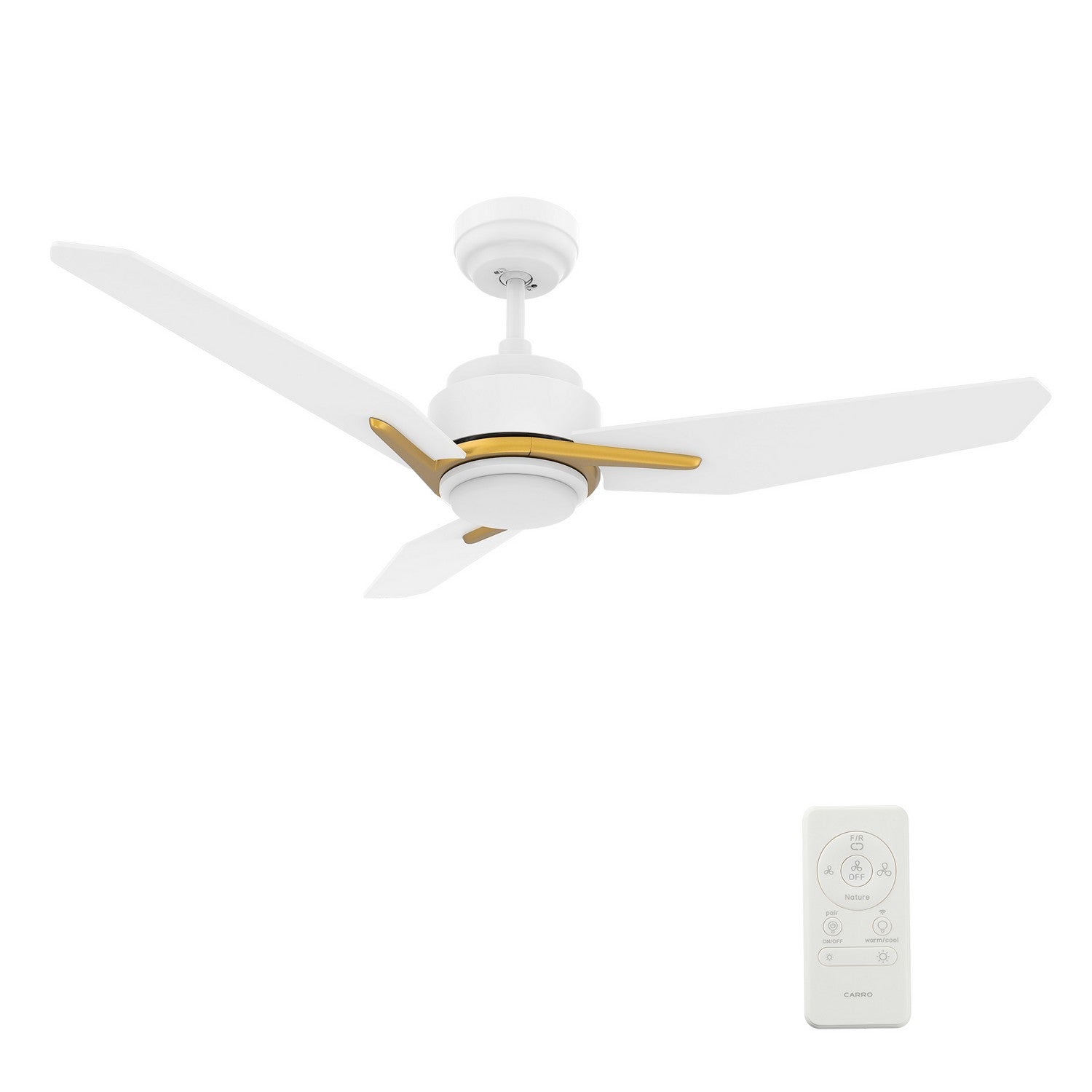 Carro - VS483J3-L11-W1-1G - 48"Smart Ceiling Fan - Tracer - White