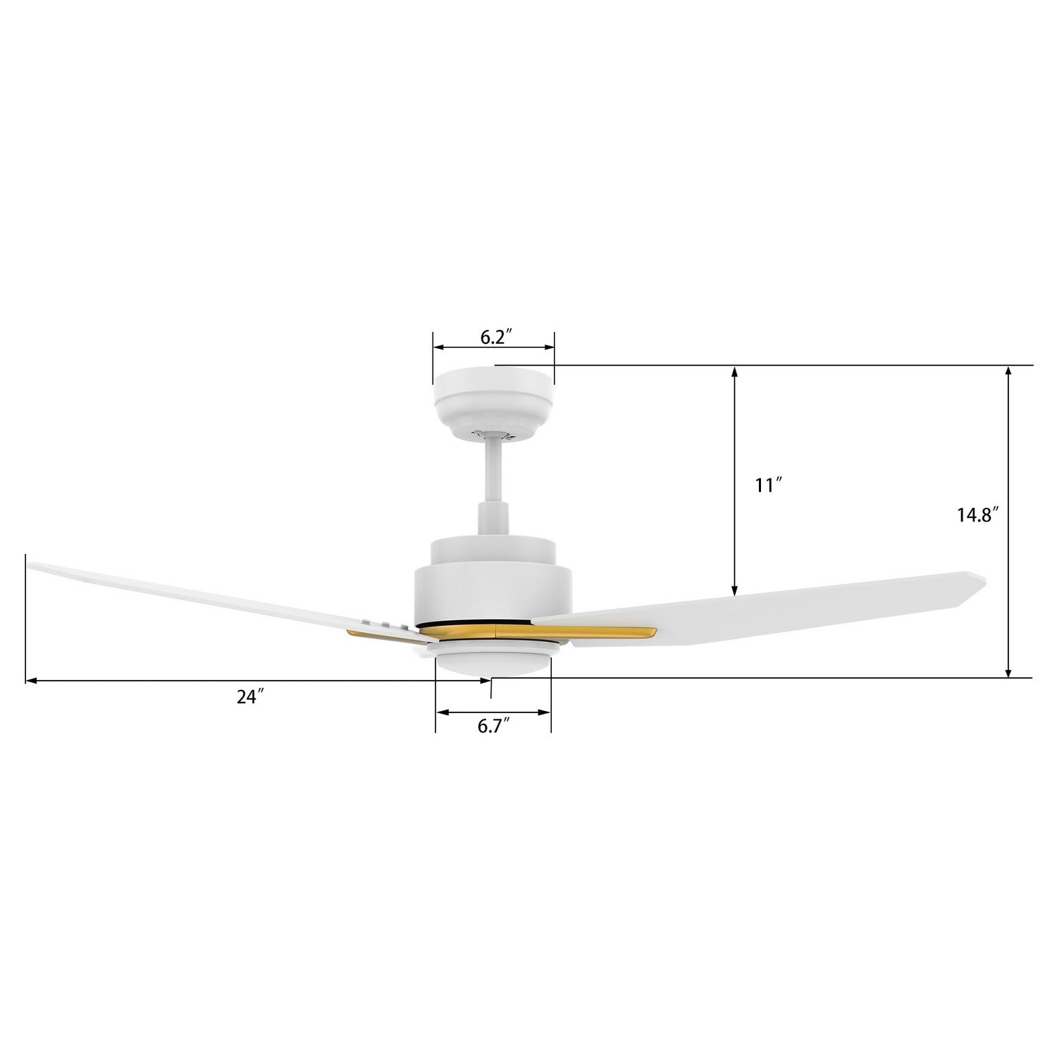 Carro - VS483J3-L11-W1-1G - 48"Smart Ceiling Fan - Tracer - White