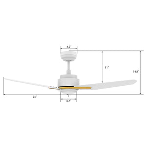 Carro - VS483J3-L11-W1-1G - 48"Smart Ceiling Fan - Tracer - White