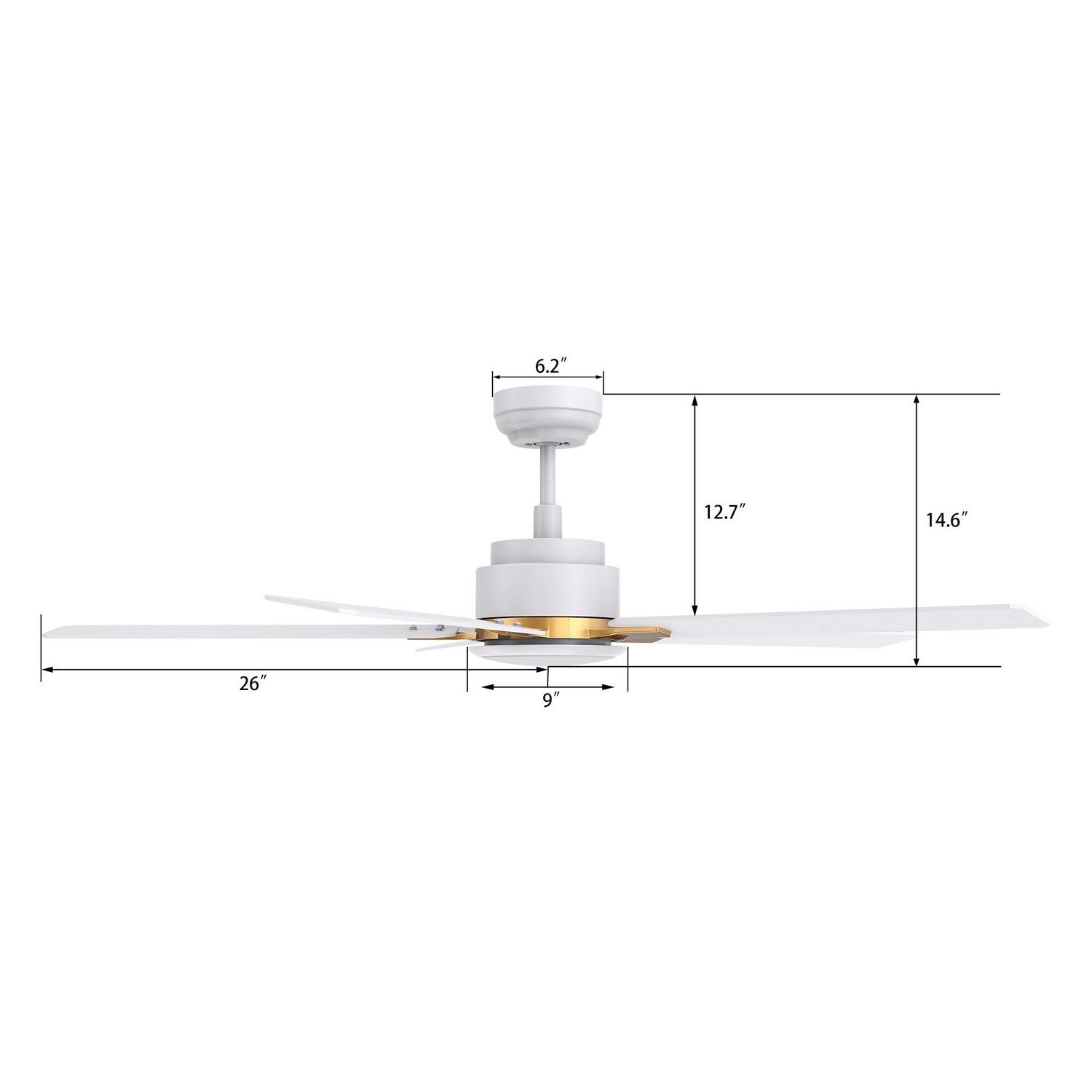 Carro - VS525J-L12-W1-1G - 52"Smart Ceiling Fan - Espear - White