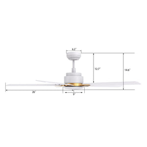 Carro - VS525J-L12-W1-1G - 52"Smart Ceiling Fan - Espear - White