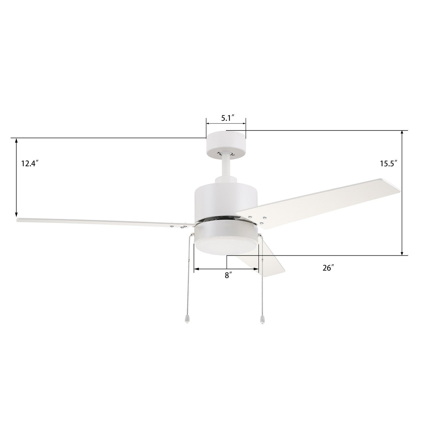 Carro - VWGA-523A3-L12-W1-1 - 52"Ceiling Fan - Kesteven - White