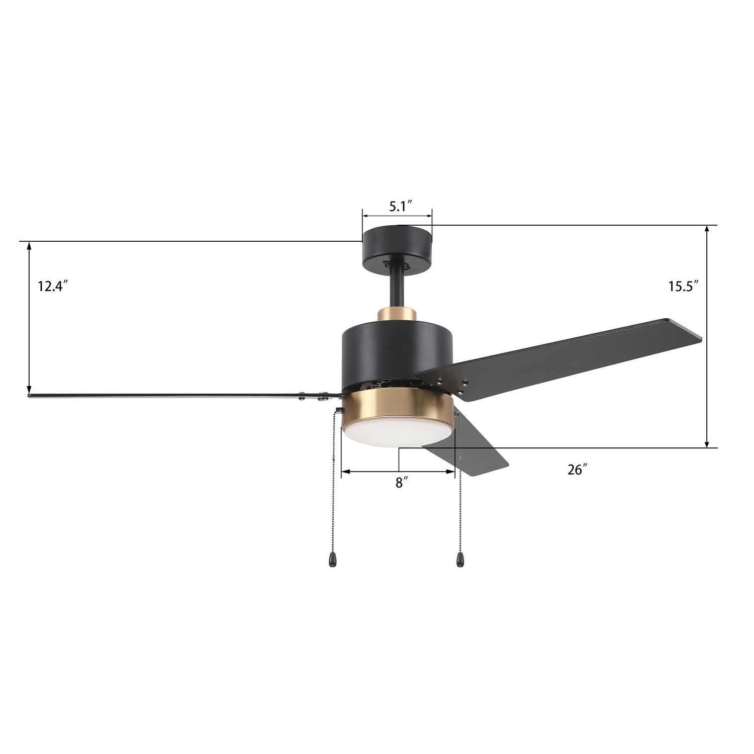 Carro - VWGA-523A3-L12-B2-1G - 52"Ceiling Fan - Kesteven - Black