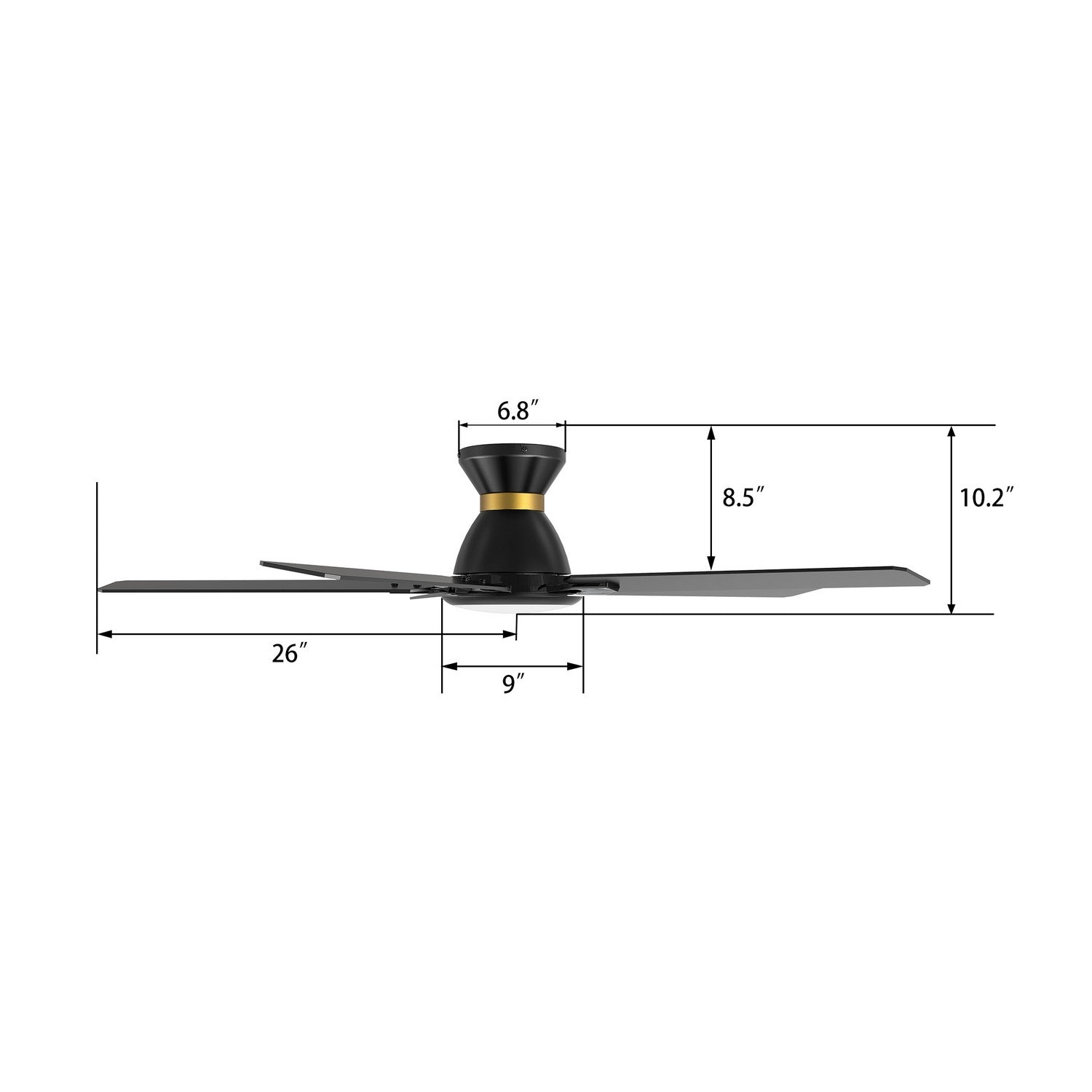 Carro - VS525J-L12-B2-1-FM - 52"Smart Ceiling Fan - Espear - Black