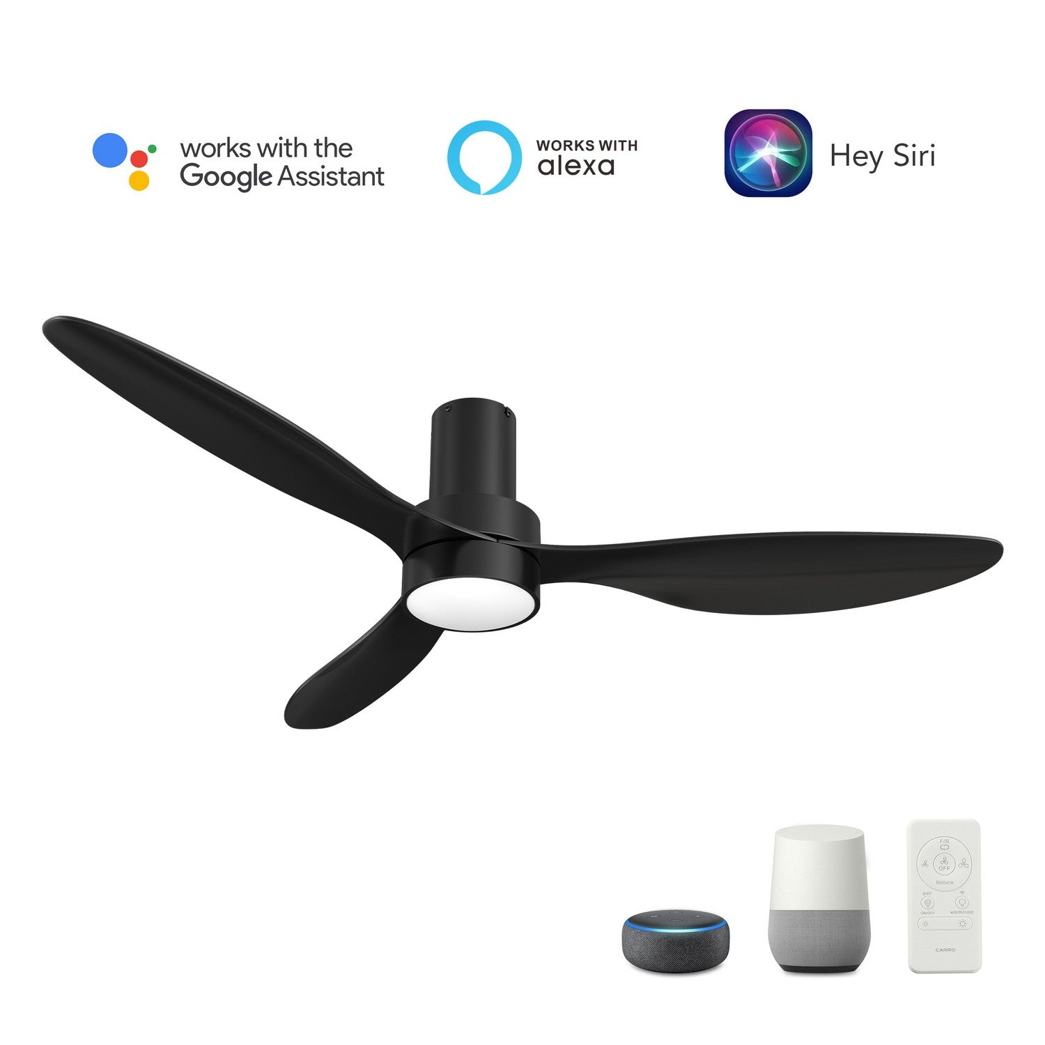 Carro - VS523N4-L11-B2-1-FM - 52"Smart Ceiling Fan - Aurora - Black