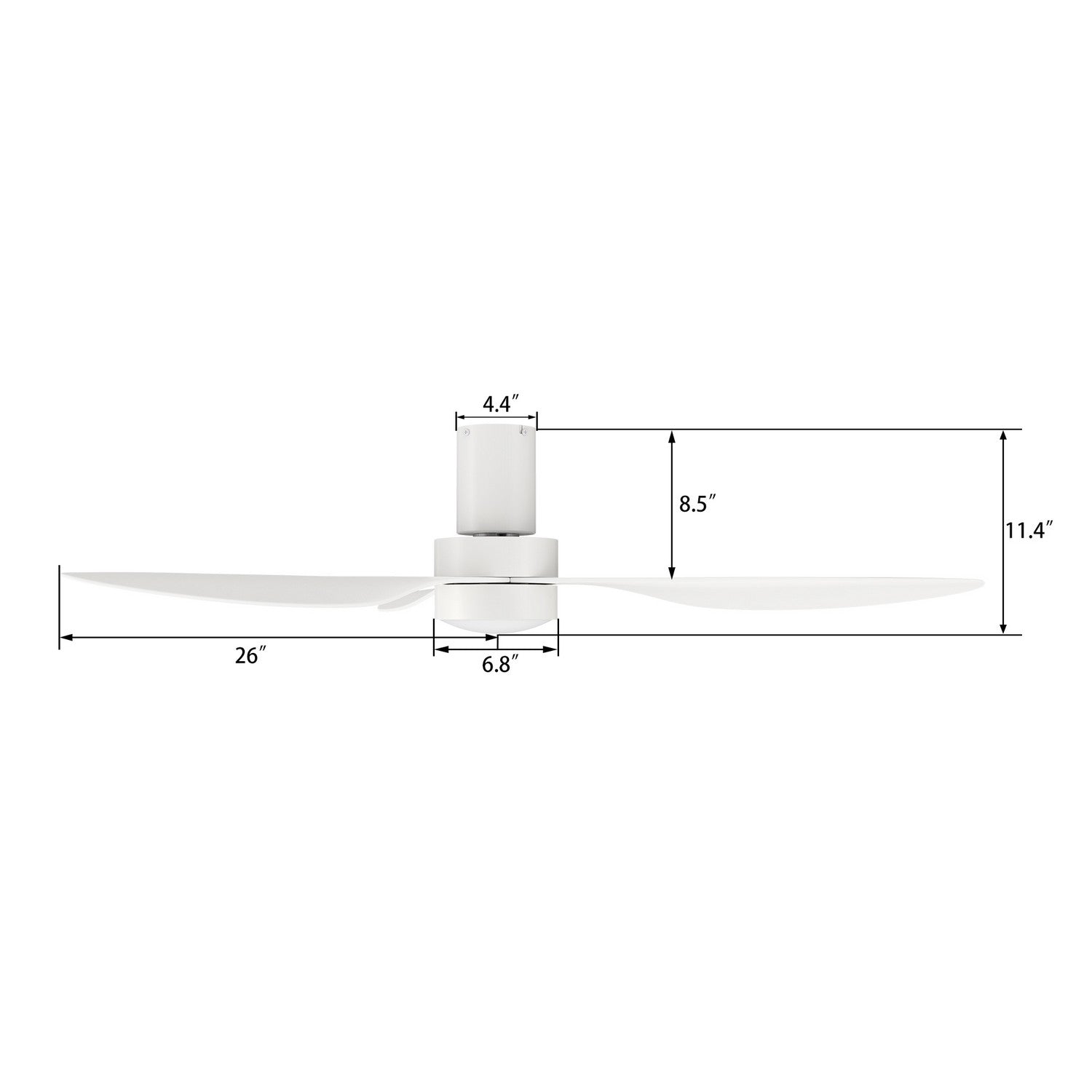 Carro - VS523N4-L11-W1-1-FM - 52"Smart Ceiling Fan - Aurora - White