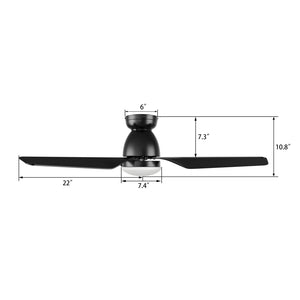 Carro - VS443N5-L12-B2-1-FM - 44"Smart Ceiling Fan - Kensee - Black