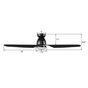 Carro - VS523N6-L12-B2-1-FM - 52"Smart Ceiling Fan - Denver - Black