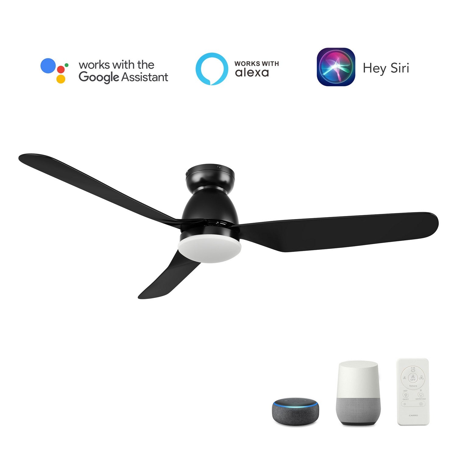 Carro - VS523N6-L12-B2-1-FM - 52"Smart Ceiling Fan - Denver - Black