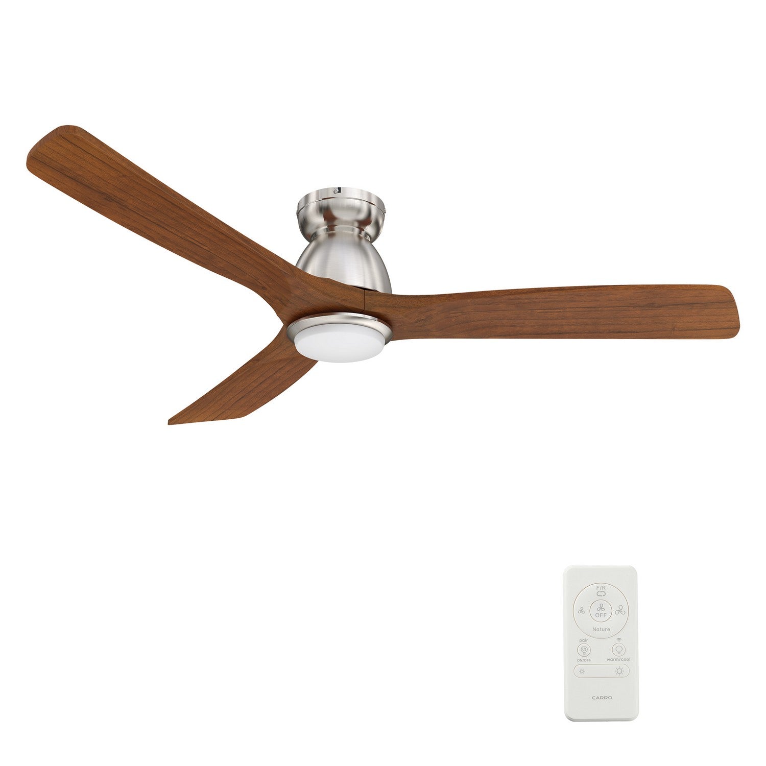 Carro - VS523N3-L11-SM2-1-FM - 52"Smart Ceiling Fan - Akron - Silver