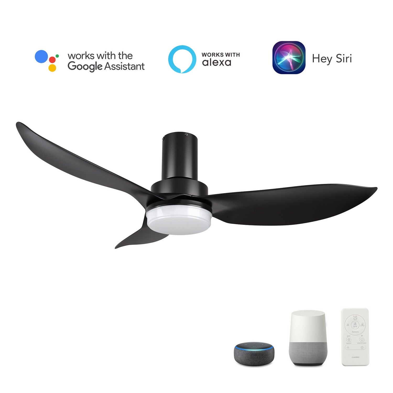 Carro - VS453V2-L12-B2-1-FM - 45"Smart Ceiling Fan - Ryna - Black