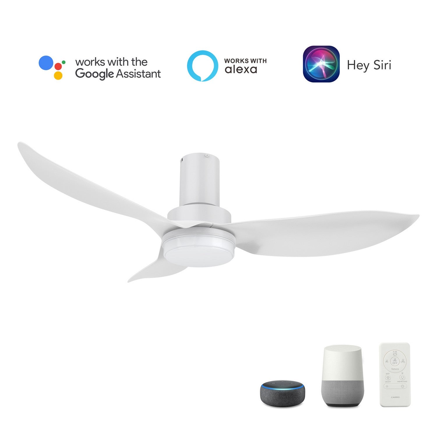 Carro - VS453V2-L12-W1-1-FM - 45"Smart Ceiling Fan - Ryna - White