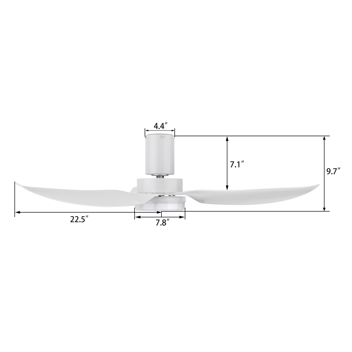 Carro - VS453V2-L12-W1-1-FM - 45"Smart Ceiling Fan - Ryna - White