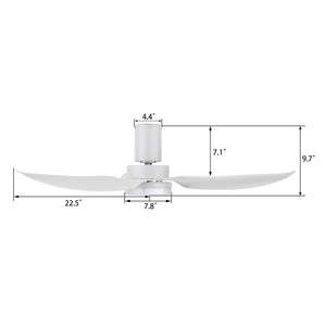 Carro - VS453V2-L12-W1-1-FM - 45"Smart Ceiling Fan - Ryna - White