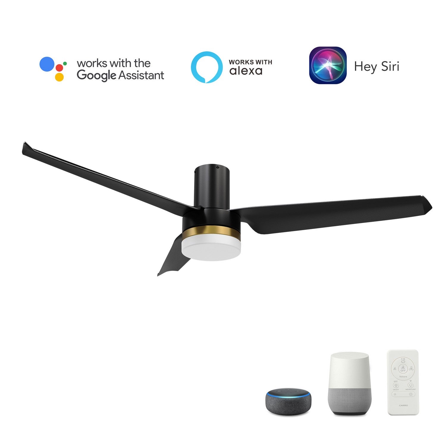 Carro - VS523N-L12-B2-1-FM - 52"Smart Ceiling Fan - Boise - Black