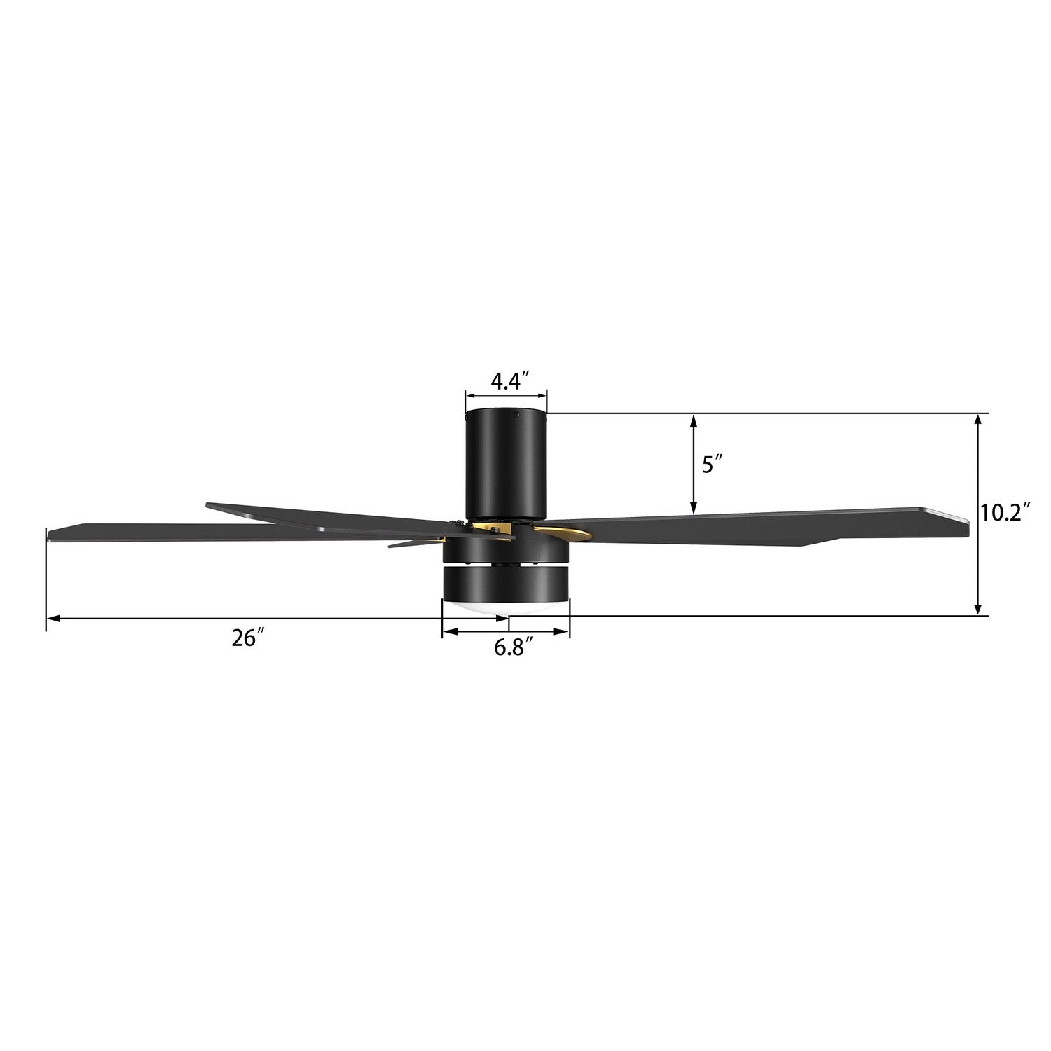 Carro - VS525E2-L11-B2-1G-FM - 52"Smart Ceiling Fan - Tampa - Black