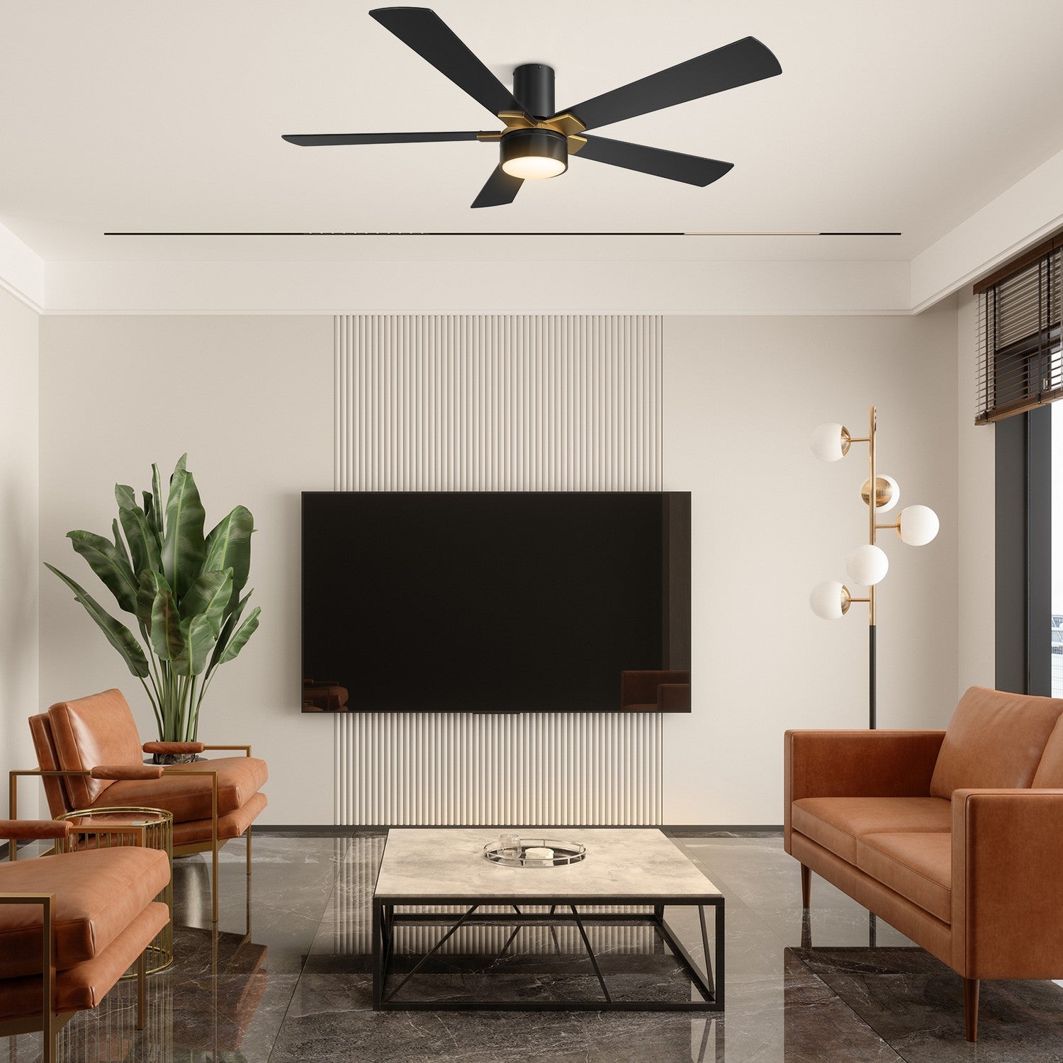 Carro - VS525B5-L11-B2-1G-FM - 52"Smart Ceiling Fan - Wichita - Black