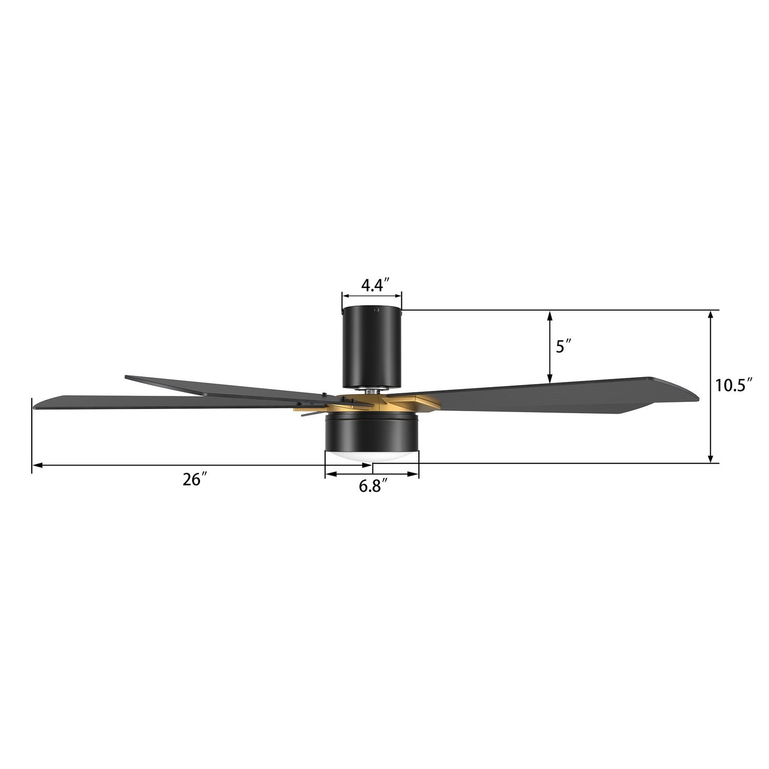 Carro - VS525B5-L11-B2-1G-FM - 52"Smart Ceiling Fan - Wichita - Black