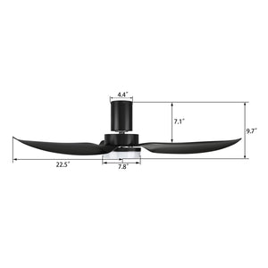 Carro - YDC453V2-L12-B2-1-FM - 45" Ceiling Fan - Bude - Black