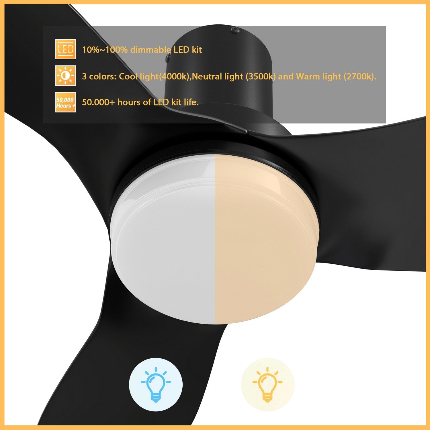 Carro - YDC363V2-L12-B2-1-FM - 36" Ceiling Fan - Bude - Black