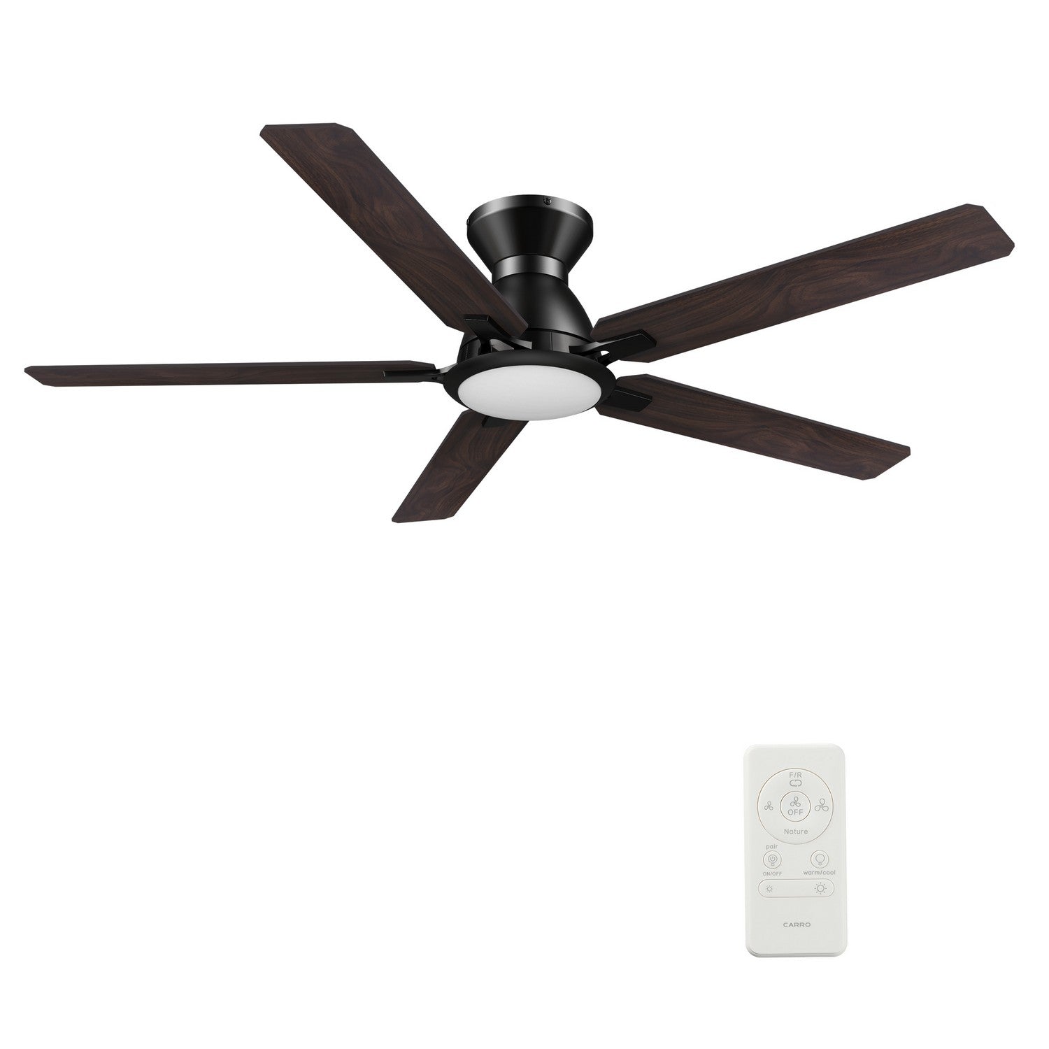 Carro - YDC525J-L12-BG-1-FM - 52" Ceiling Fan - Bristol - Black