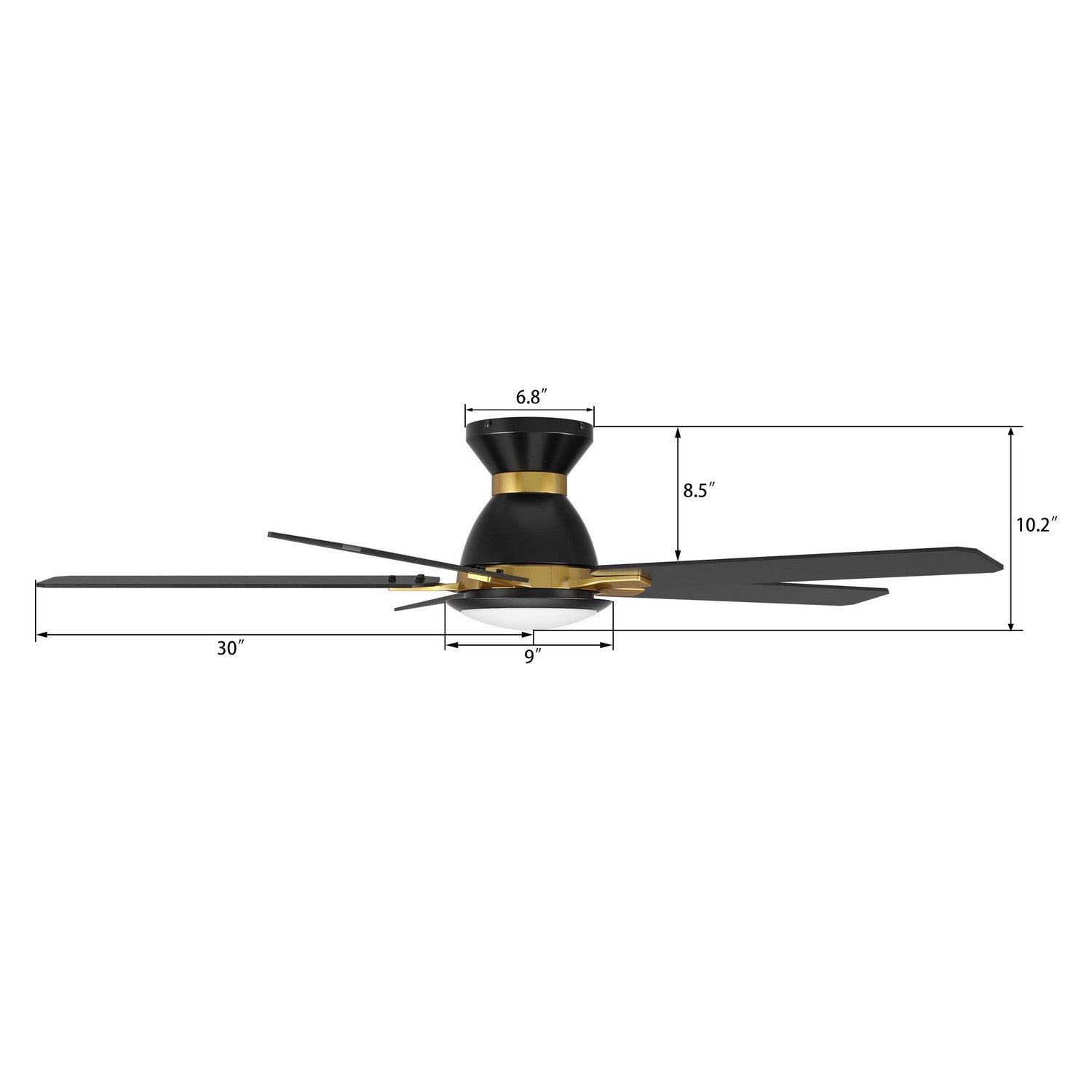 Carro - YDC605J-L12-B2-1G-FM - 60" Ceiling Fan - Bristol - Black