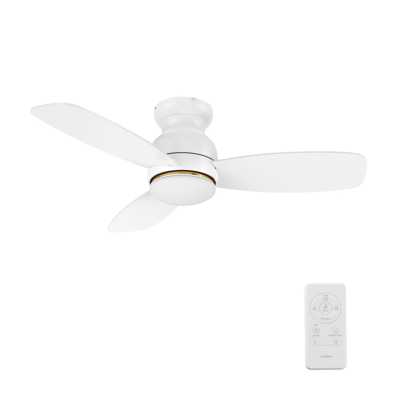 Carro - YDC443Q-L12-WP-1-FM - 44" Ceiling Fan - Honiton - White