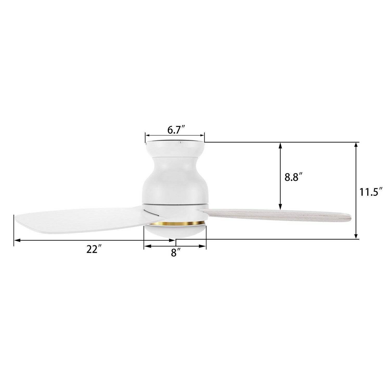 Carro - YDC443Q-L12-WP-1-FM - 44" Ceiling Fan - Honiton - White