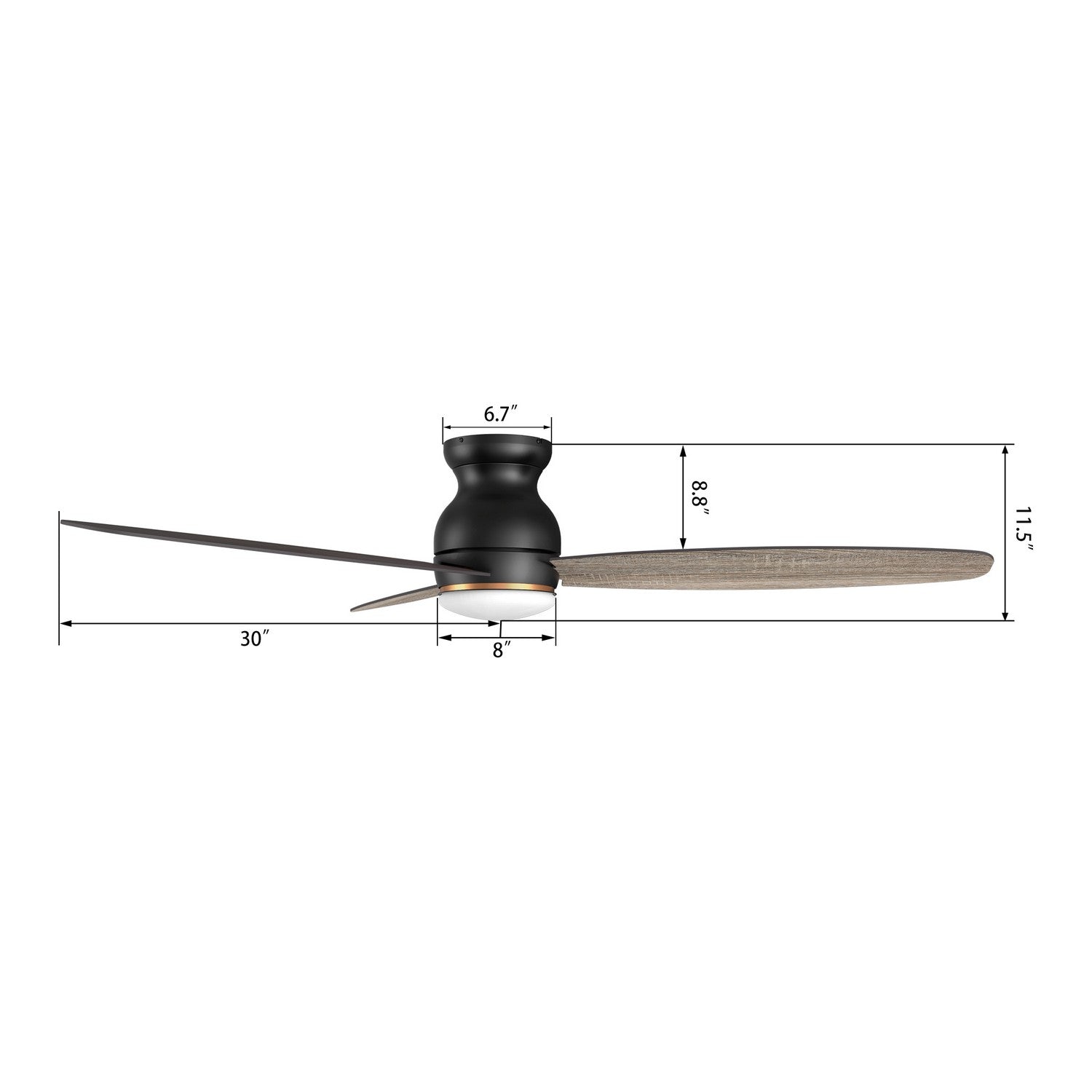 Carro - YDC603Q-L12-BG-1-FM - 60" Ceiling Fan - Honiton - Black