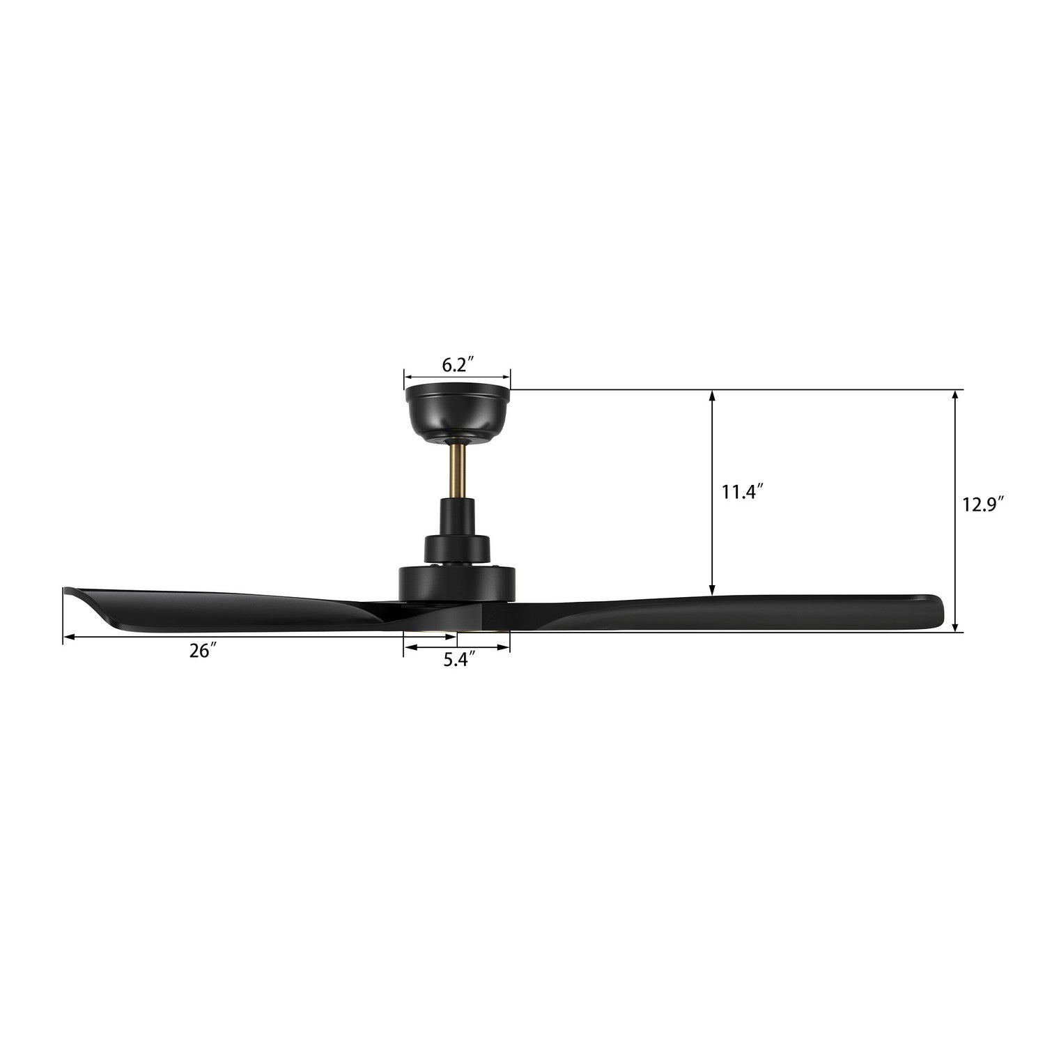 Carro - VC523A-N10-B2-1A - 52"Ceiling Fan - Karsyn - Black