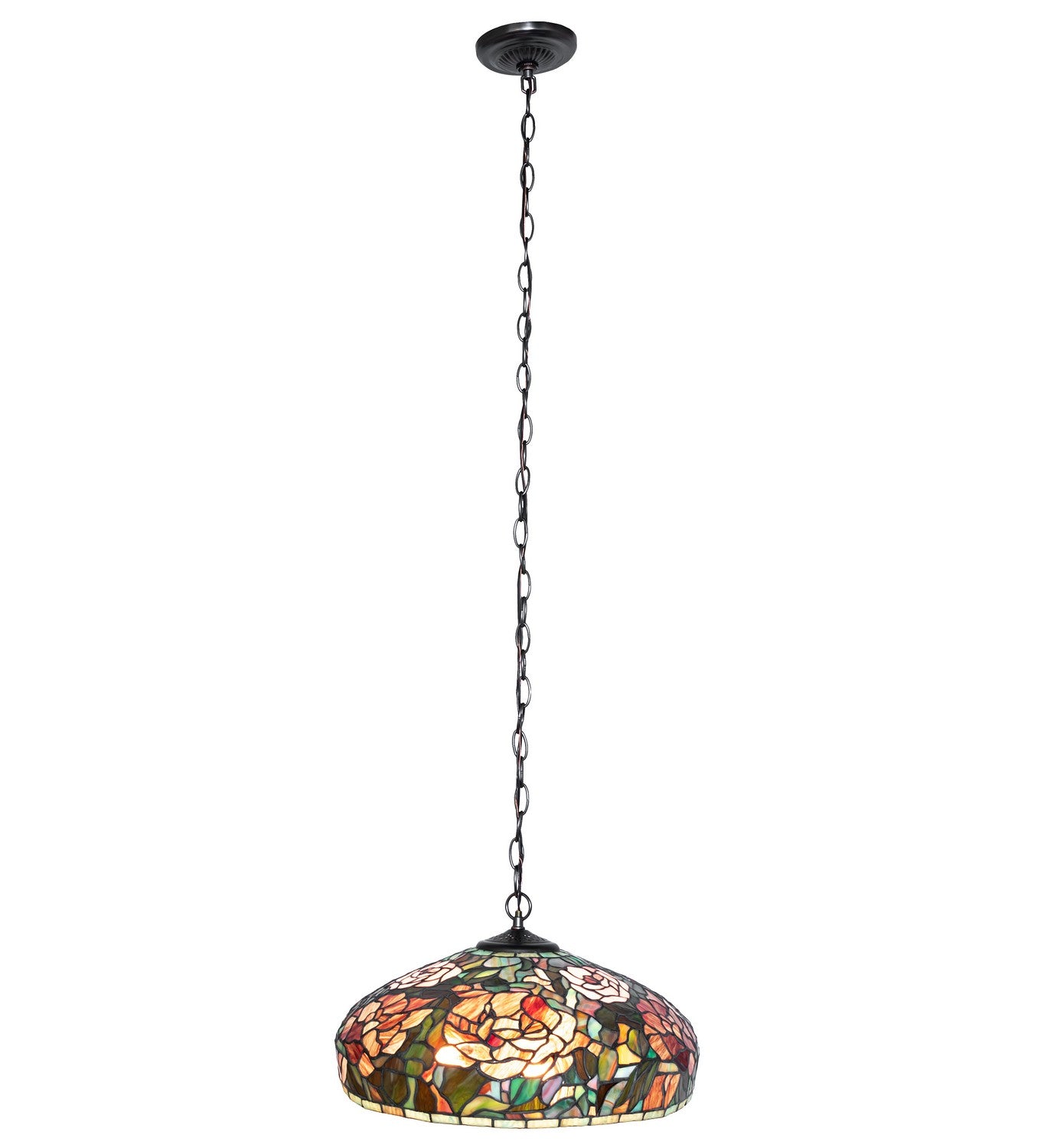 Meyda Tiffany - 12752 - Three Light Pendant - Tiffany Peony - Mahogany Bronze