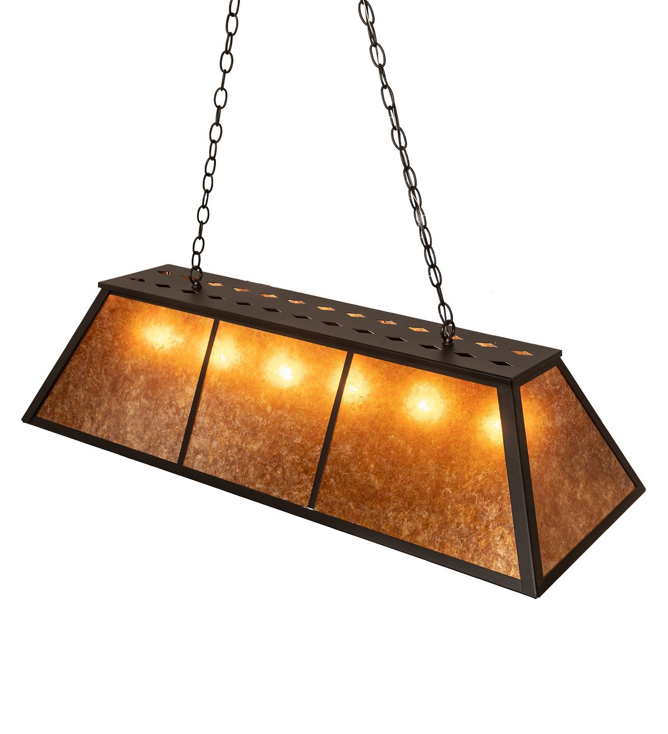 Meyda Tiffany - 259923 - Six Light Pendant - Tri-Panel - Textured Black