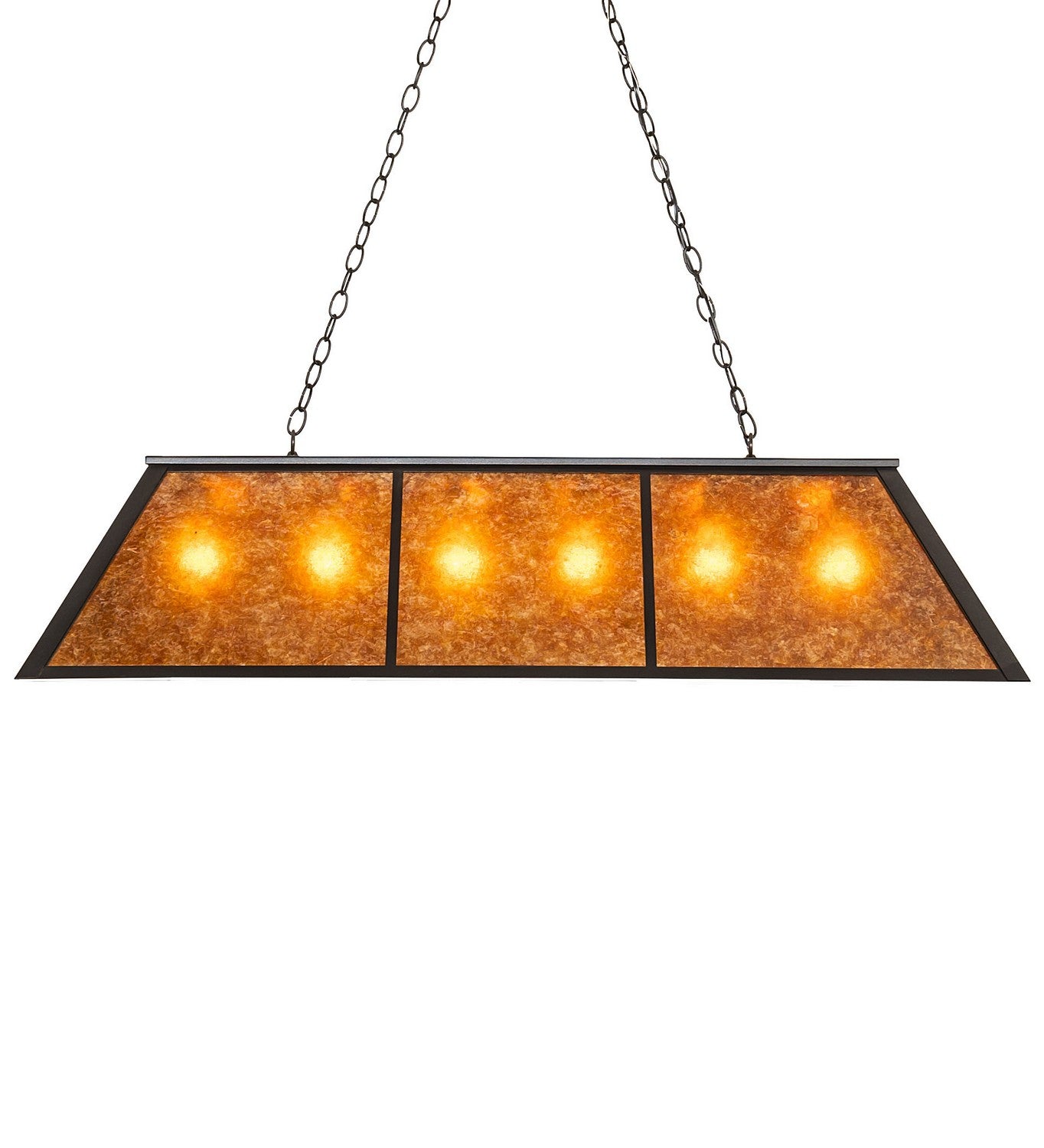 Meyda Tiffany - 259923 - Six Light Pendant - Tri-Panel - Textured Black