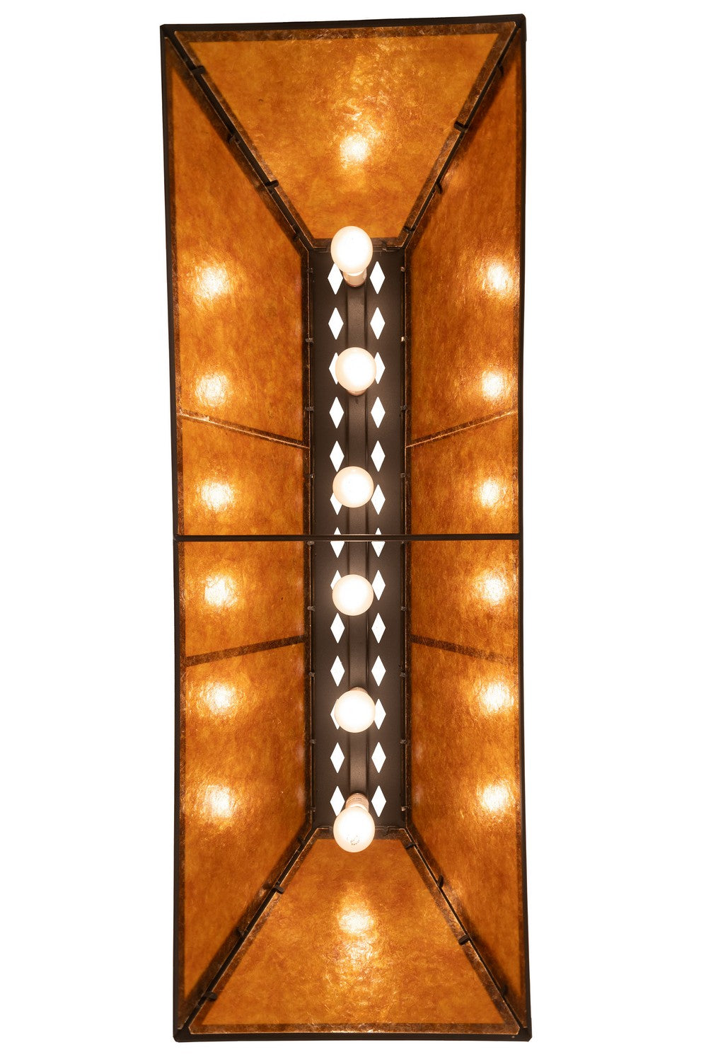 Meyda Tiffany - 259923 - Six Light Pendant - Tri-Panel - Textured Black