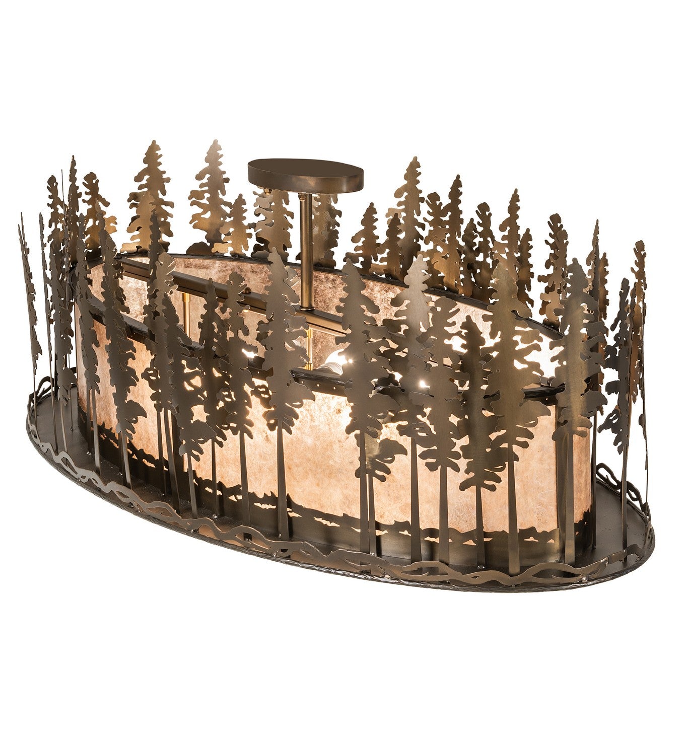 Meyda Tiffany - 260023 - Eight Light Flushmount - Tall Pines - Antique Copper