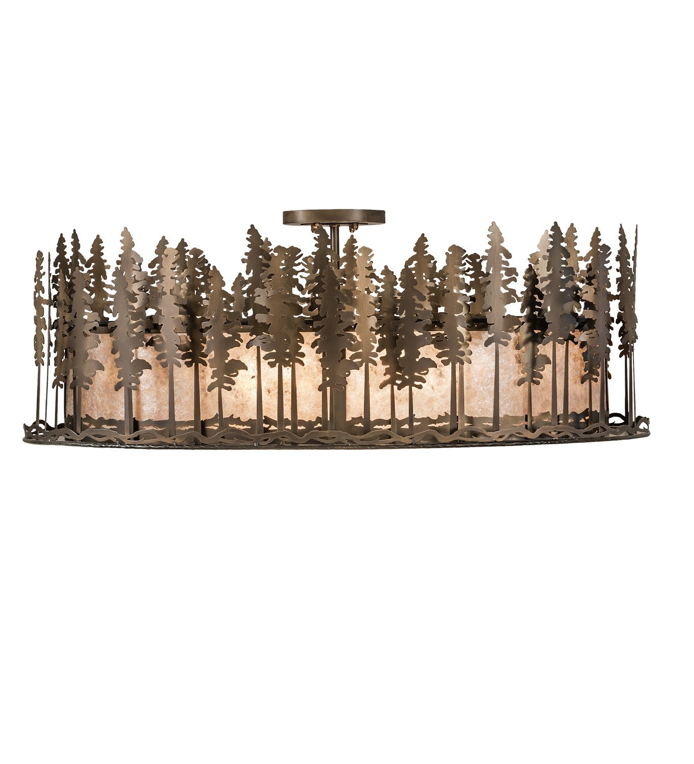 Meyda Tiffany - 260023 - Eight Light Flushmount - Tall Pines - Antique Copper